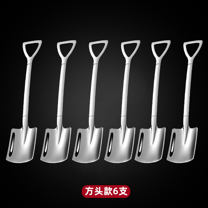 [SUS304] 스페이드 스푼 스퀘어 헤드-6 팩