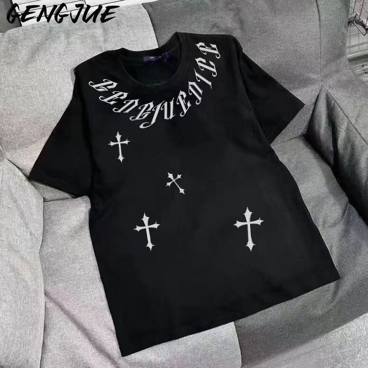 Children's and teenagers' pure cotton short-sleeved t-shirt, Korean style, loose fit, summer, ins style, American retro top, trendy.