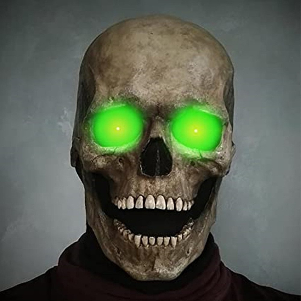 ハロウィン用ラテックスマスク スカルホラー装飾 可動口付きゴーストフェイス