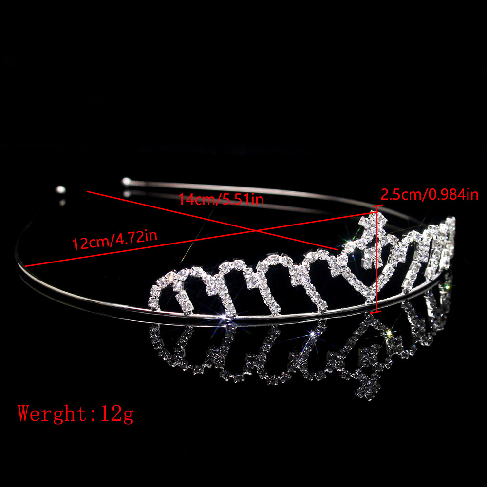 100g Weight Hair Band Hair Accessories Type 1 Piece Quantity Wedding, Banquet Occasion Rhinestone Material Crown Pattern Women's Gender Glam, Bridal Style Women's Glam Bridal Crown Rhinestone Hair Band 6
