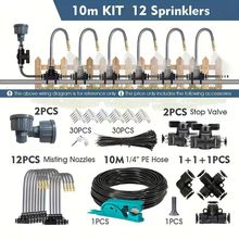 雾化万向喷头灌溉降温加湿套装浇花大棚洒水器可调节喷洒喷头套装