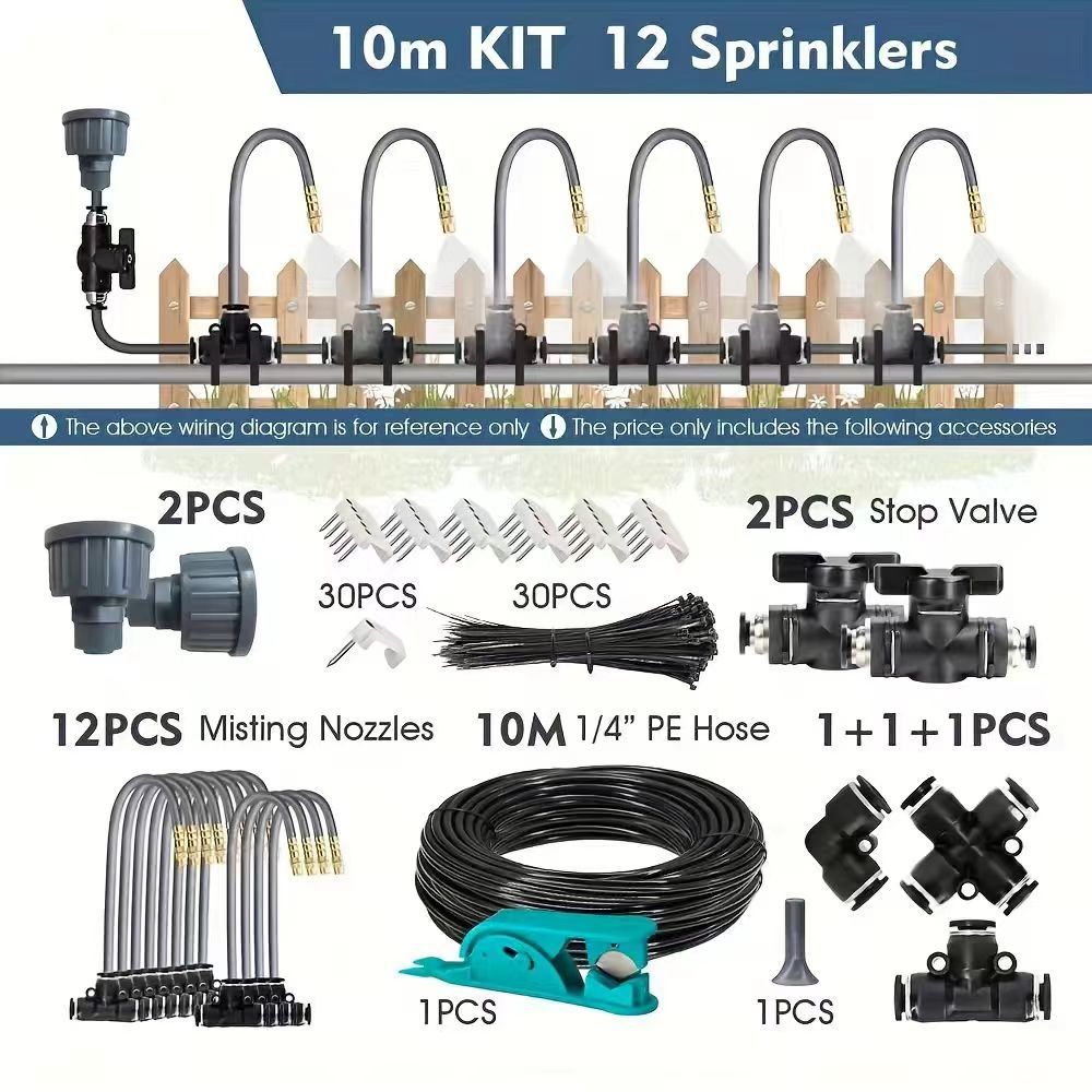 Atomizing Universal Irrigation Cooling Humidification For Watering Flowers, Greenhouse Sprinkler, Adjustable Spray_voghion.com