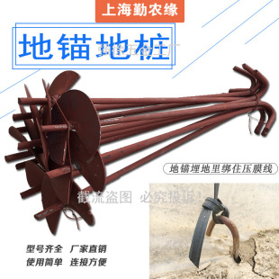 蔬菜養殖溫室大棚配件地錨釘螺旋地樁壓膜線防風加粗鋼筋地鈎地釘