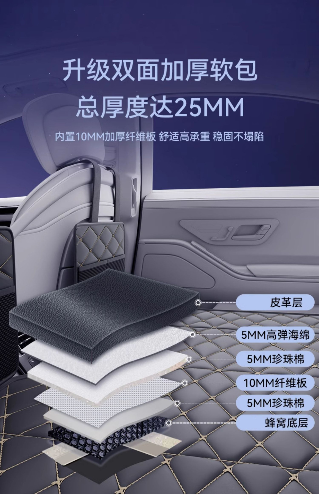 Car mattress for travel, self-driving tours, foldable bed for sleeping in the back seat of the car, waterproof, multifunctional, portable