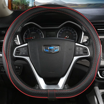 Universal Car Steering Wheel — Steering wheel cover - 040-d-black-and-red-38cm