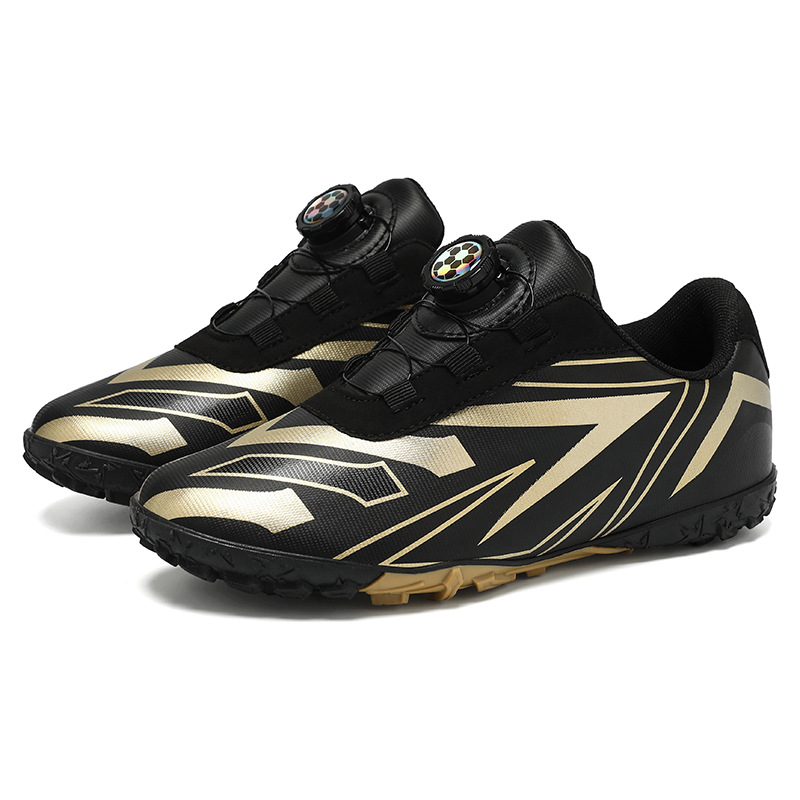 Baochuan nuevo zapato de fútbol transpirable para niños botón giratorio para niños TF clavos rotos zapatos de entrenamiento de fútbol transfronterizos