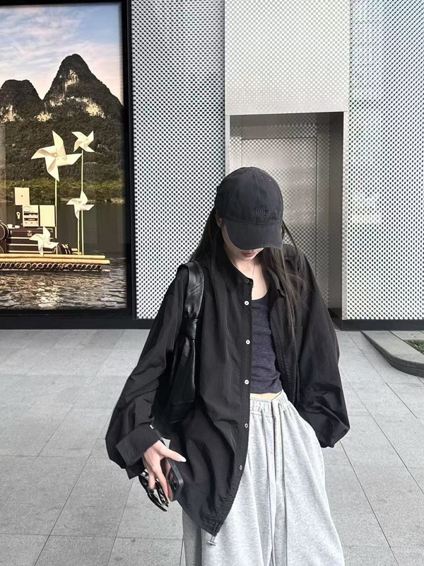 乌木 抽绳设计衬衫式风衣外套百搭抽绳宽松上衣女|undefined
