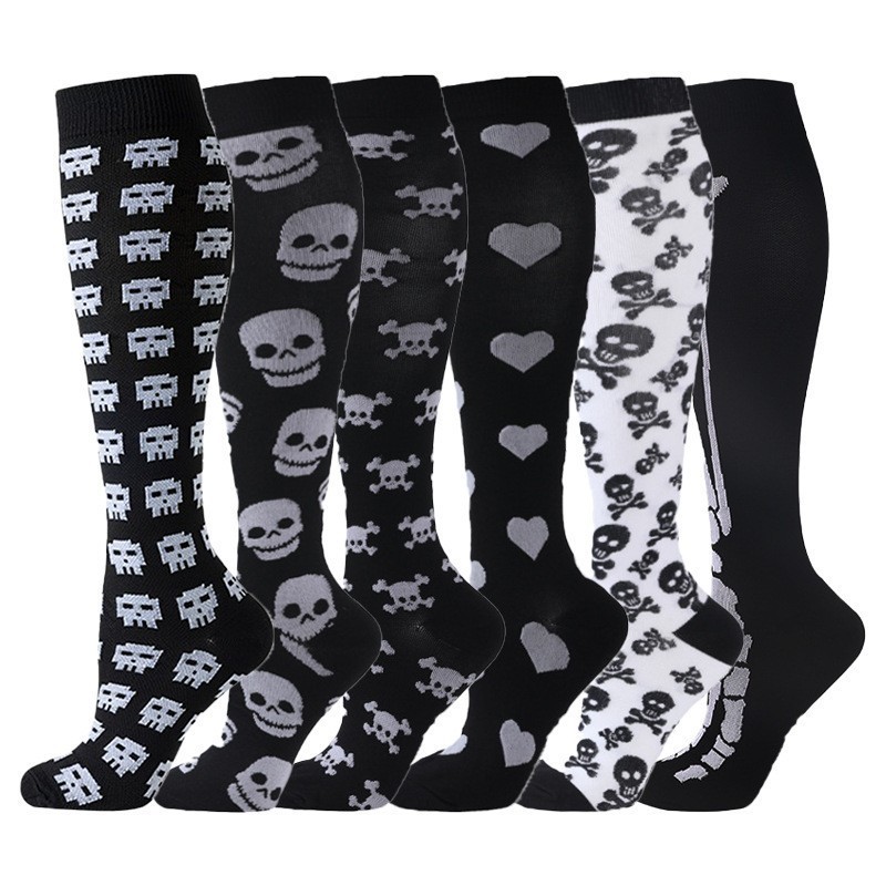Juego de 6 pares de calcetines deportivos de compresión transfronterizos para fitness, calcetines largos de compresión para pantorrillas para hombres y mujeres, calcetines de compresión elásticos. image 36