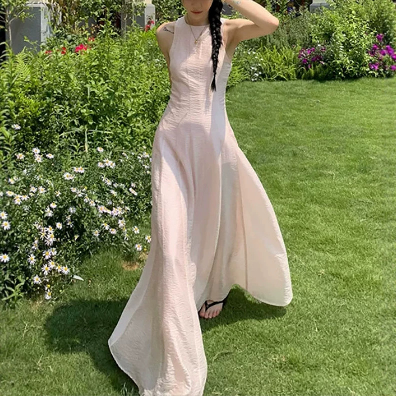 70 is not seventy. Cleanfit Tiancai Tencel textured French dress, long skirt with a full hem for May Day outings