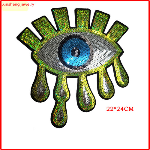 Cross-border fashion accessories rhinestone embroidery eyes clothing decorations sparkles embroidery towels fabric patches patches factory direct supply wholesale