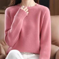 新しいラウンドネックの女性のセーター、女性のショートプルオーバー、秋と冬のゆったりとしたファッショナブルで快適なインナーニットボトムシャツトップ