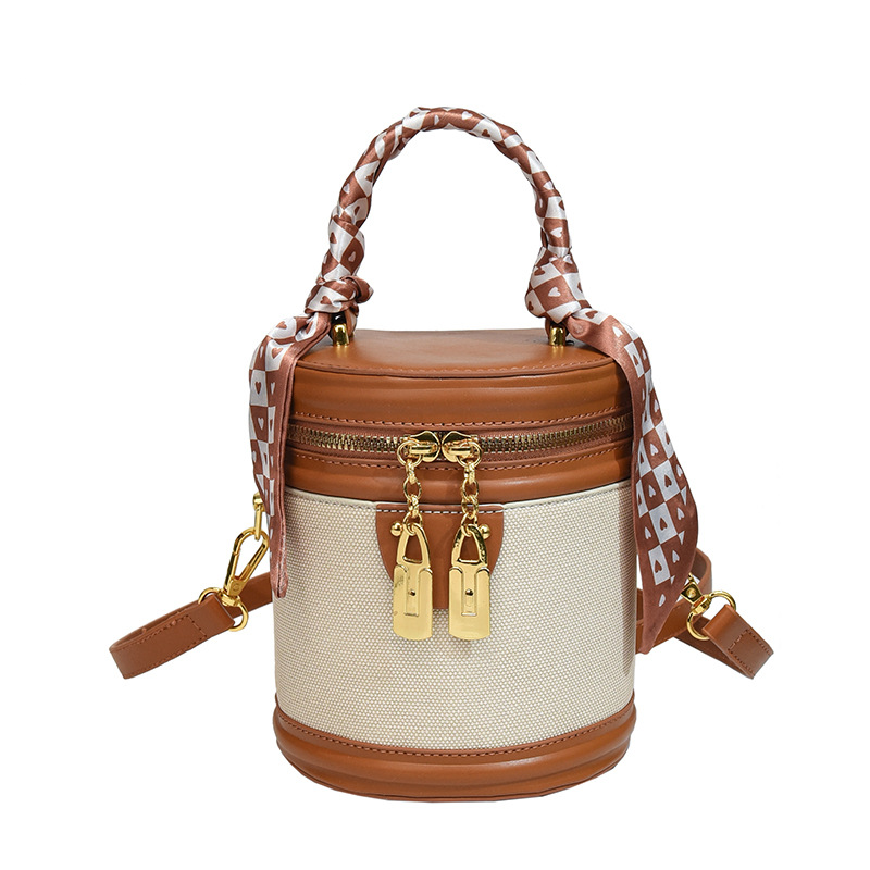 Bolso bolso bandolera femenino 2025 transfronterizo nuevo estilo coreano moda bolso de cubo portátil de alta calidad en contraste color bolso de hombro image 7