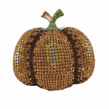 跨境新款南瓜镶钻晚宴包欧美风水钻婚礼化妆手拿包pumpkin clutch