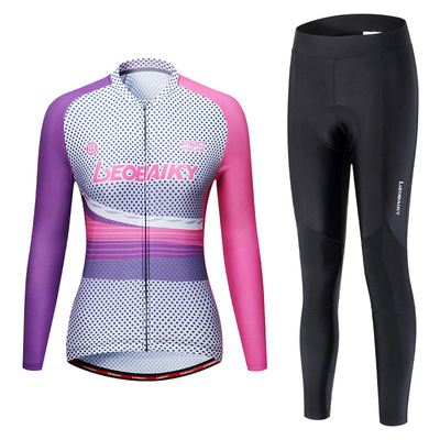 LB春夏秋季骑行服女士新款公路车排汗透气单车服长套装现货批发