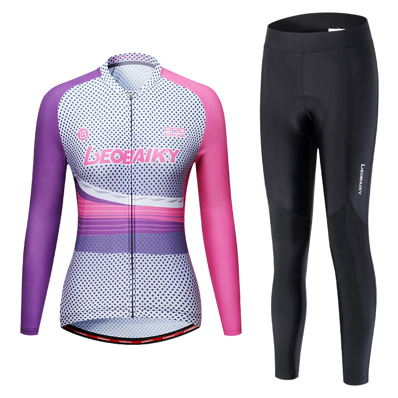 LB春夏秋季骑行服女士新款公路车排汗透气单车服长套装现货批发