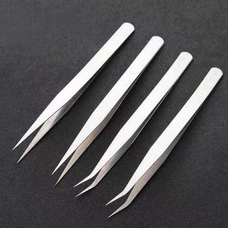 不锈钢镊子弯头直头11.5mm加长加厚园艺手工多肉挑毛维修工具夹子
