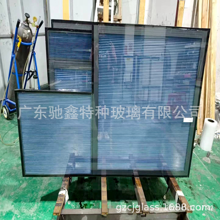 广东厂家生产批发内置中空铝百叶玻璃 手动磁控升降百叶帘玻璃