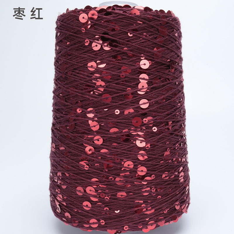 Silk Yue / mano DIY hilo de algodón multicolor brillante 3mm + 6mm sequilla 250 gramos de hilo de aguja de ganchillo