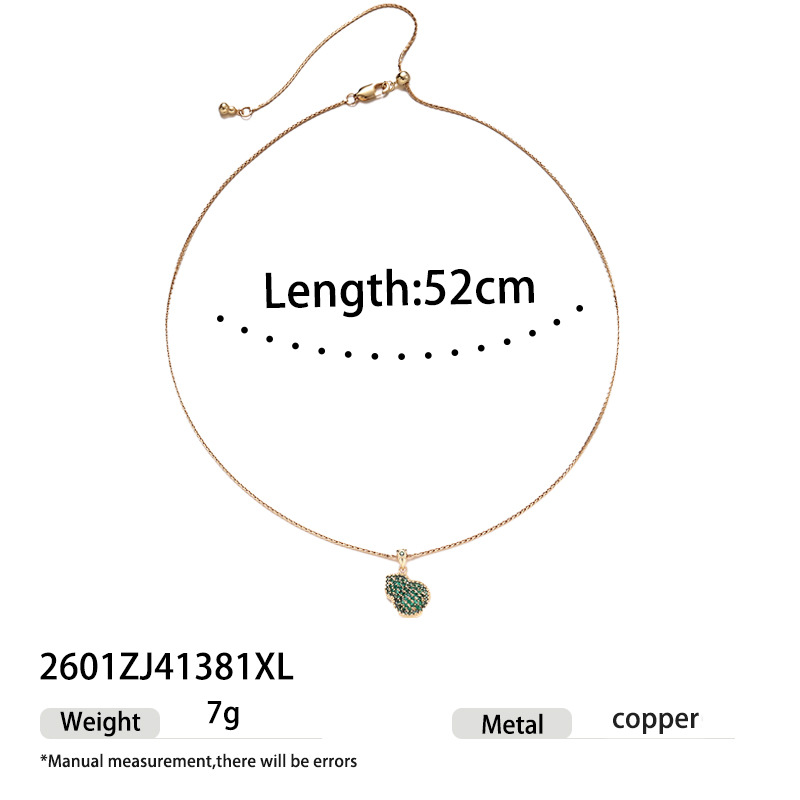 Nuevo estilo chino retro alta sensación de Año Nuevo joyería de doble cara zircon rosa verde collar de calabaza roja mujer