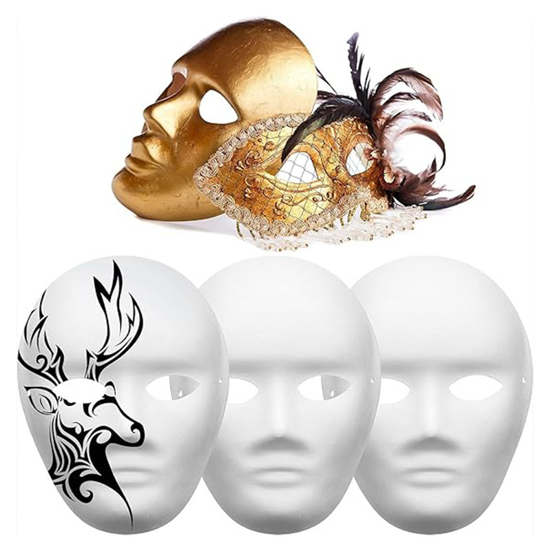 Ventas transfronterizas máscaras de pulpa DIY máscaras de ópera de Pekín máscaras en blanco para niños graffiti dibujado a mano para hombres y mujeres baile de maquillaje