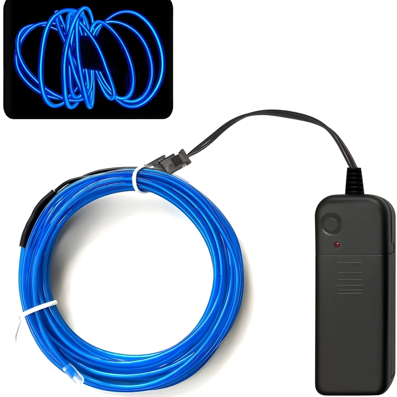 Светящаяся проволока диаметром 2,3 мм, которую можно свободно гнуть, сохраняя при этом свет, поставляется с блоком питания на 3В и USB-адаптером.