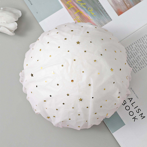 Double-layer shower cap waterproof shower headgear household women's summer shower cap hair cover kitchen oil fume hair mask special wholesale