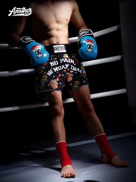 Anotherboxer Muay Thai Shorts for Sanda Fighting and Martial Arts Training, Children's and Adult Boxing Shorts with Print Design