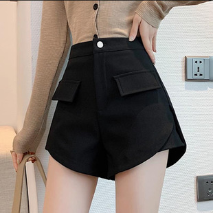 Suit Casual Shorts Women's Summer Fashionable All-match Wide-leg A- line Pants High Waist Outer Wear Anti-running Light Bottoming Safety Pants