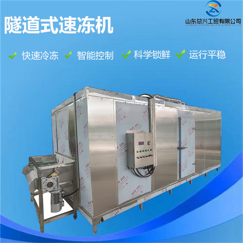 隧道式海参鲍鱼速冻流水线  水饺汤圆速冻设备  草莓全自动冷冻机