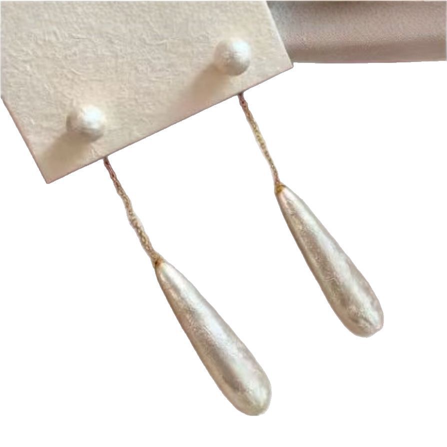 Pendientes de perlas de gota de agua simple con aguja de plata Pendientes largos de sentido premium retro francés Pendientes nuevos elegantes y de moda para mujer image 6