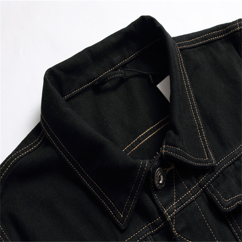 Veste décontractée en coton fin pour homme, simple boutonnage, avec poche latérale ordinaire, ample, noire, automne_voghion.com
