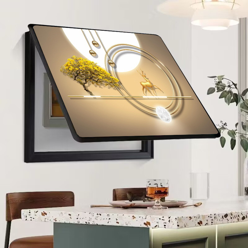 Caja de medidor, pintura decorativa, oclusión, caja de interruptor sin agujeros, caja de distribución, sala de estar, comedor, pintura de porcelana de cristal, simplicidad moderna, lujo ligero