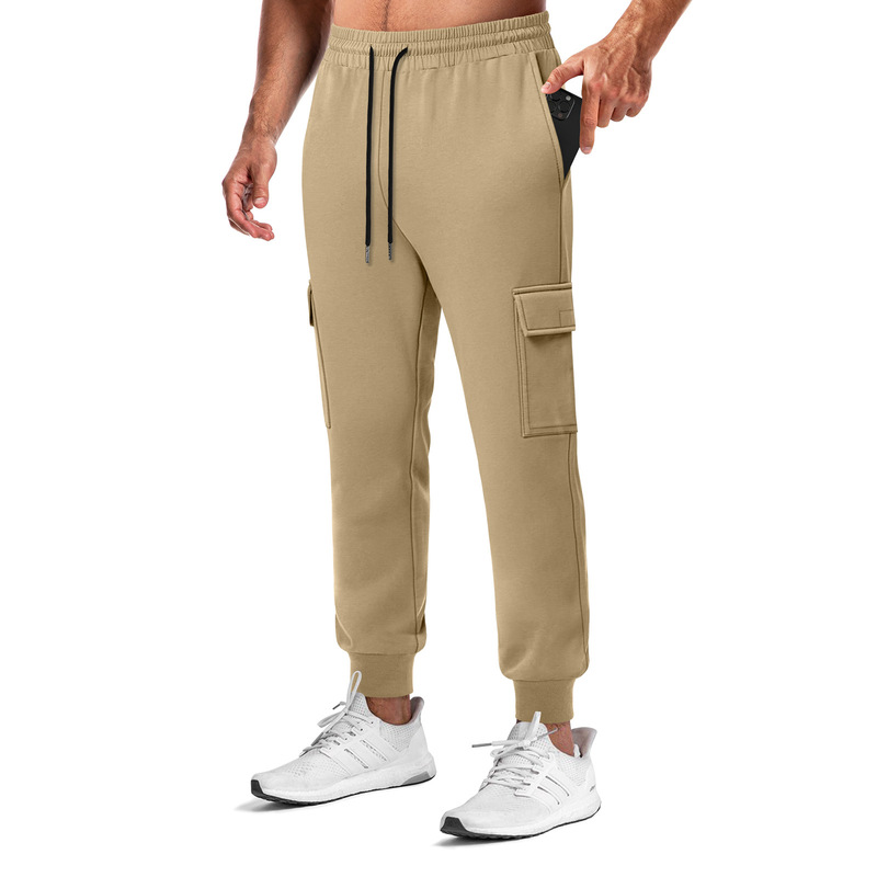 Amazon's best-selling new style of European and American athletic multi-pocket long pants for men, suitable for fitness, running, training, and workwear