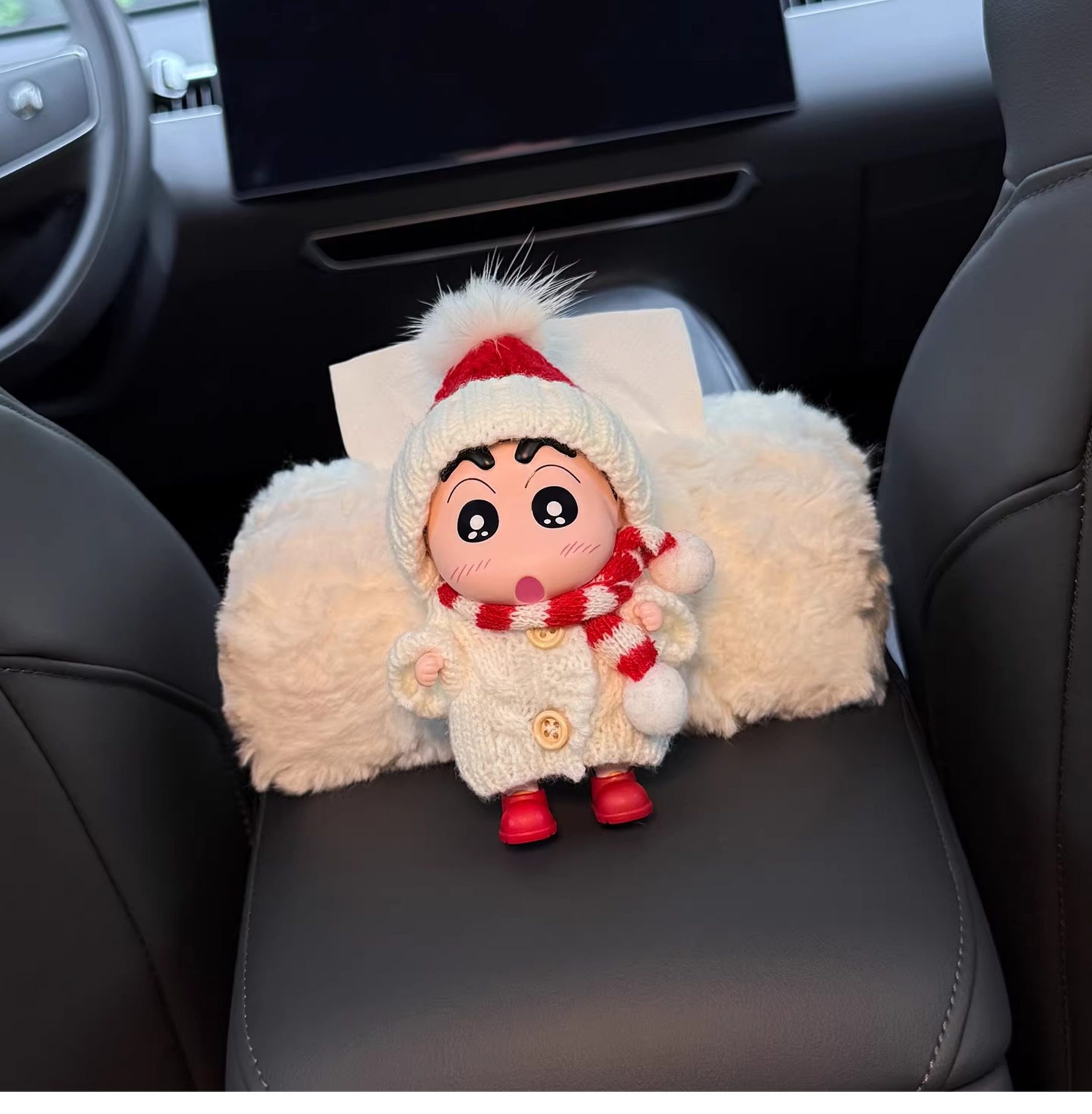 Crayon Shin-Chan 2026 New Model Car Tissue Box, Car Armrest Box Tissue Holder, Seat-Mounted Car Tissue Bag for Women