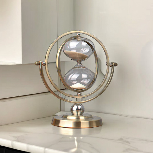 European globe hourglass timer ornament home wine cabinet desktop decoration gift quicksand ornament hourglass