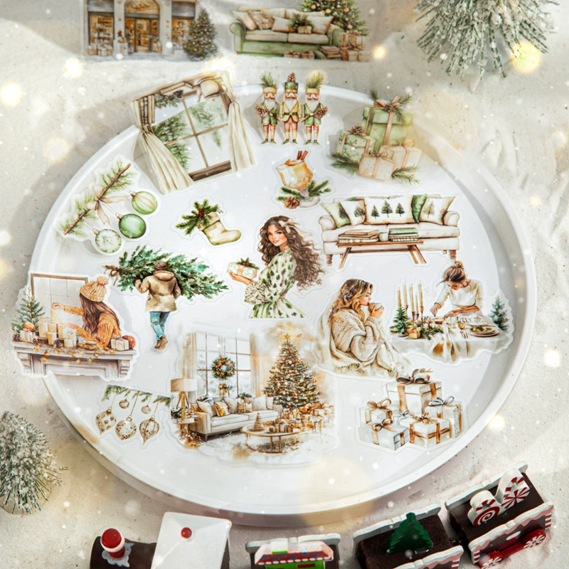 Красивый день ландшафтные наклейки Celebrate Christmas Together Серия Creative Materials Children's Handbook DIY сцена коллаж