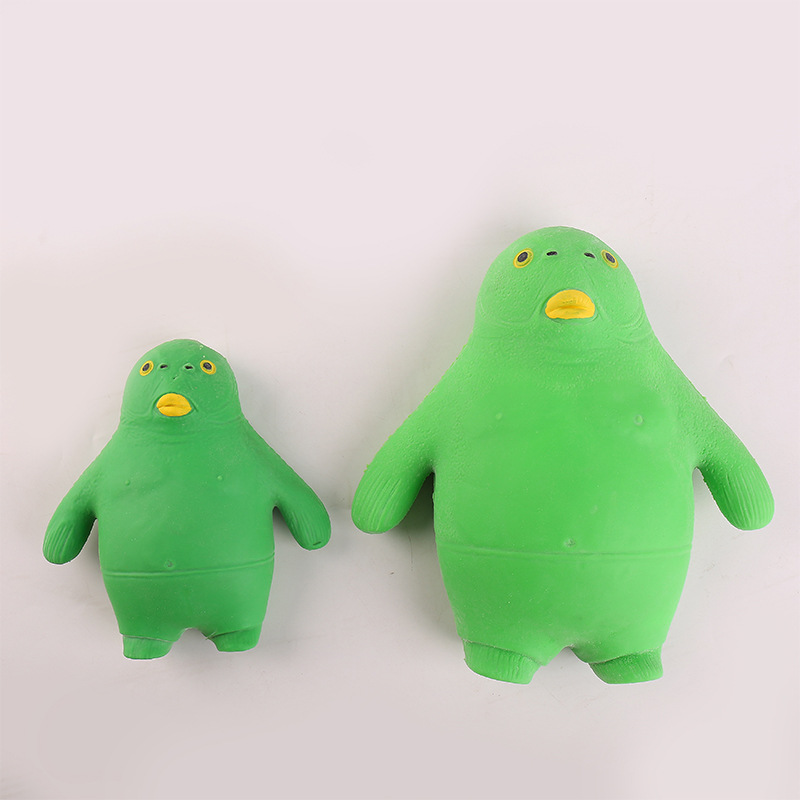 Cross-border Explosions Creative Simulation Decompression Toy TPR Sand-loaded Green Head Fish Dust Head Fish Decompression Slow Rebound Lala Le