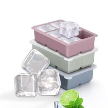 冰块模具 带盖冰格雪糕制冰 家用冰箱自制冰盒模具硅胶冰格大格子