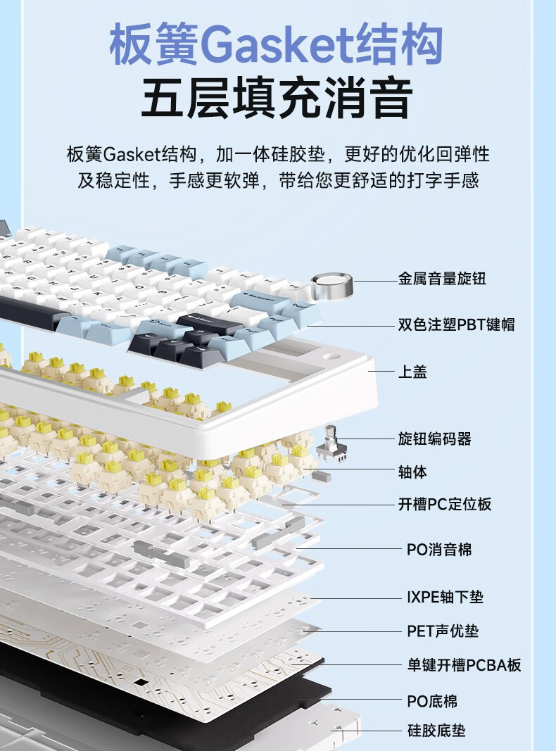 客制化机械键盘结构全键热插拔.无线三模键盘-阿里巴巴