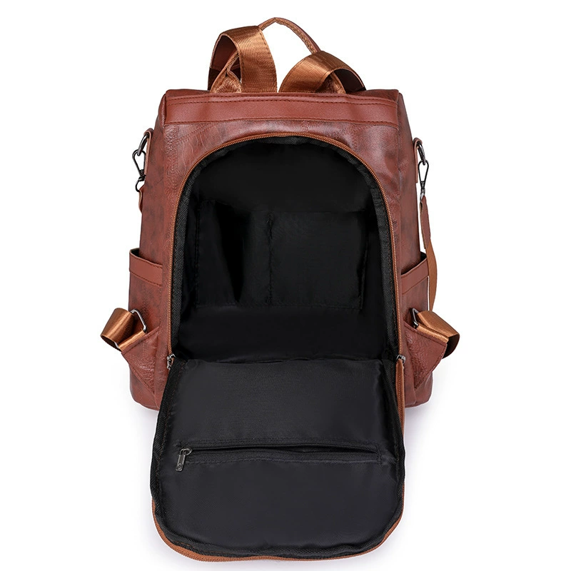 Backpack women’s retro large‑capacity shoulder bag, casual European‑American style, 4 colors
