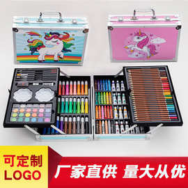 水彩笔儿童145铝盒画笔套装美术文具用品彩笔涂鸦水彩笔厂家批发