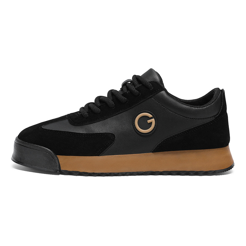 2026 New Men's Shoes, Large Size, Thick-Soled, Trendy, Sporty, Casual, Leather, Non-Slip, Forrest Gump Shoes_vogvips.com