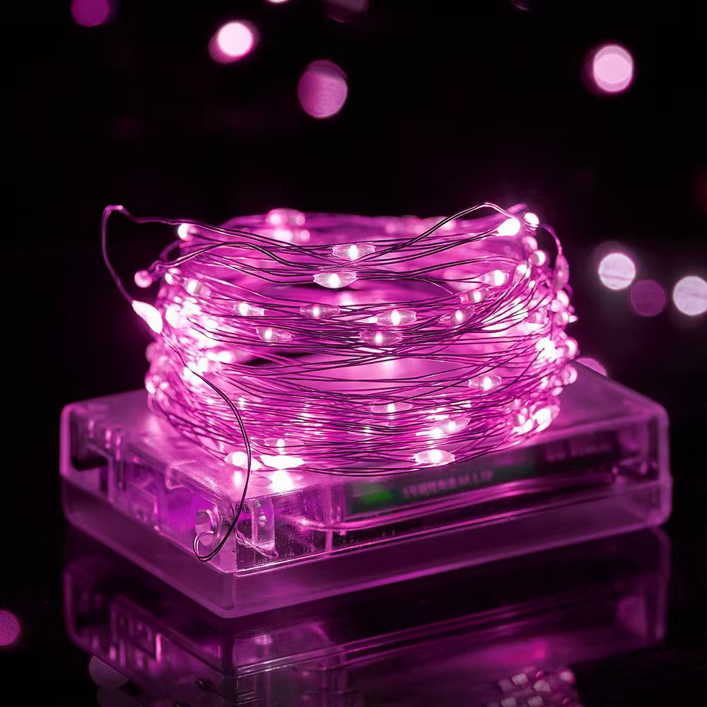 Romántico día de San Valentín decoración de lámparas de alambre de bronce festivales diseño de la habitación de bodas fabricantes de lámparas de alambre de bronce al por mayor cadena de lámparas de color