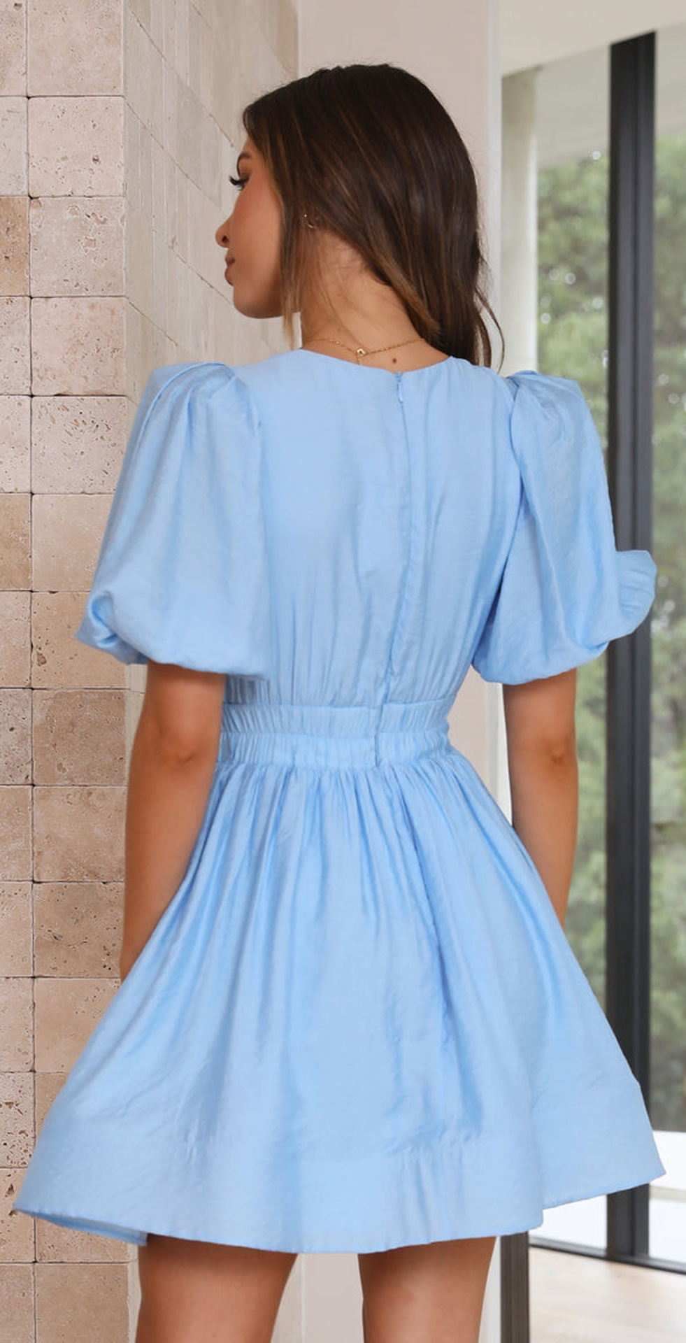 420g Weight Above Knee Dress Length Type Short Sleeve Sleeve Length Regular Dress Dresses Type Bishop Sleeve Sleeve Type Polyester Fabric Type Mid Waist Waist Line Daily Occasion V Neck Neckline Regular Fit Fit Type Solid Color Pattern Summer Season Women's Gender Zipper Design Vacation Style Wholesale Women's Vacation Zipper Solid Color Daily V Neck Short Sleeve Regular Dress 3