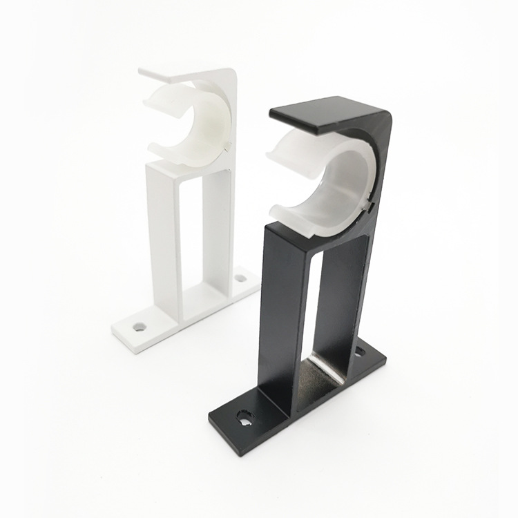Soporte de varilla romana engrosada base de varilla de cortina de aleación de aluminio Montaje Lateral soporte de varilla individual accesorios de cortina image 3