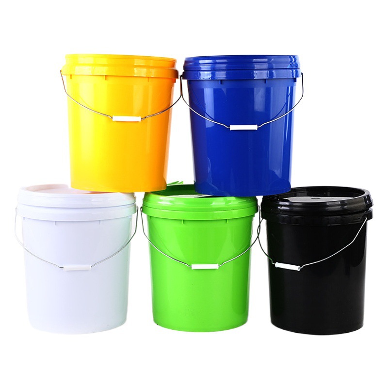 Cubo de plástico redondo Cubo de pintura cubo de sal explosivo portátil con tapa cubo de plástico de grado alimenticio PP cubo redondo al por mayor