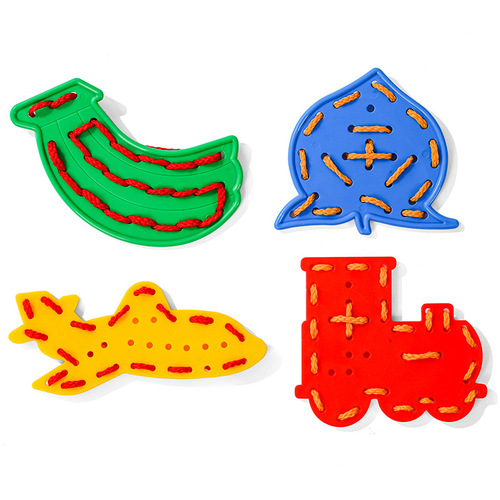 Children's creative children's threading board training Montessori early education baby's hand-eye coordination and sensory integration threading toys