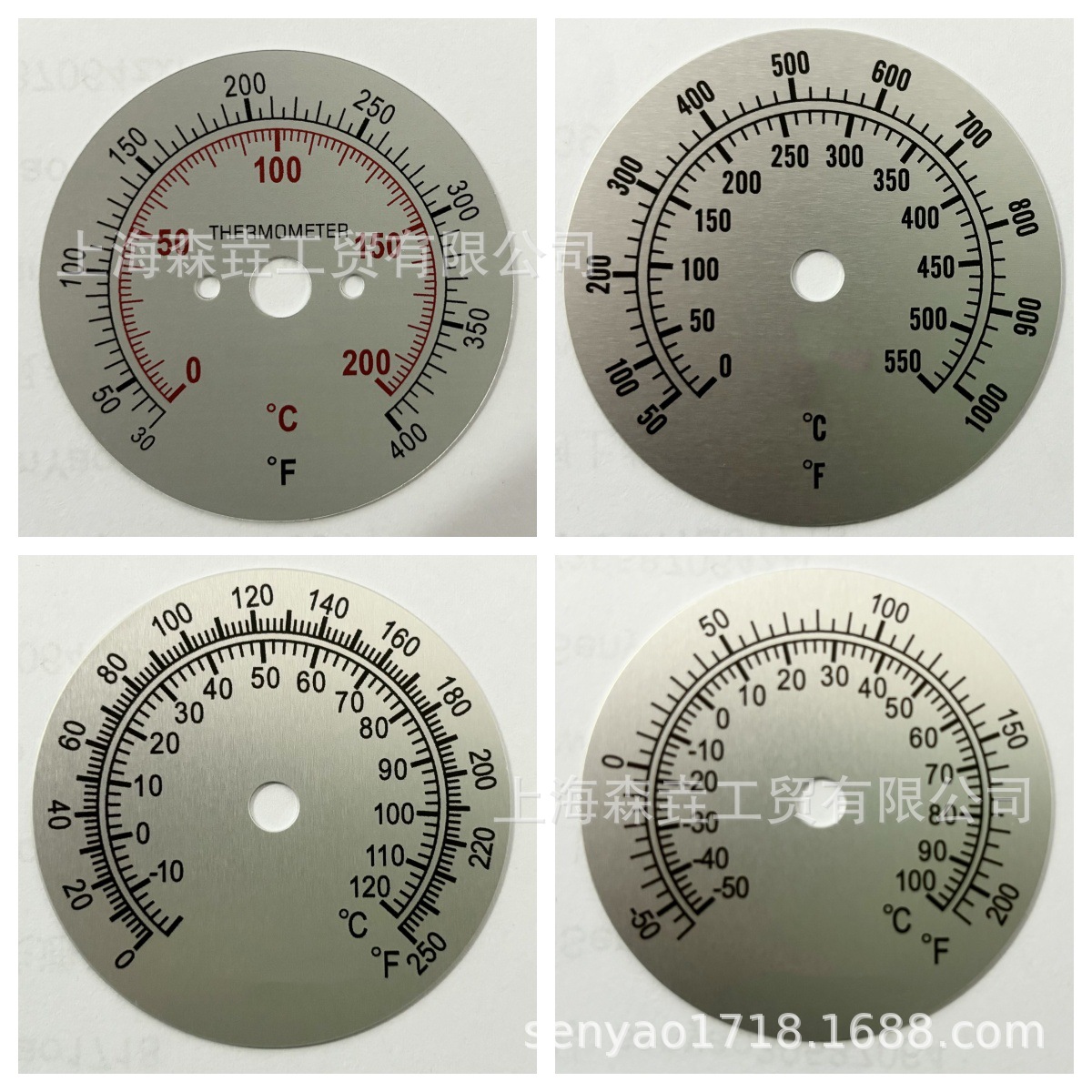 I221H径向指针式双金属温度计 轴向型护套0-120C/F /-30+50C/F