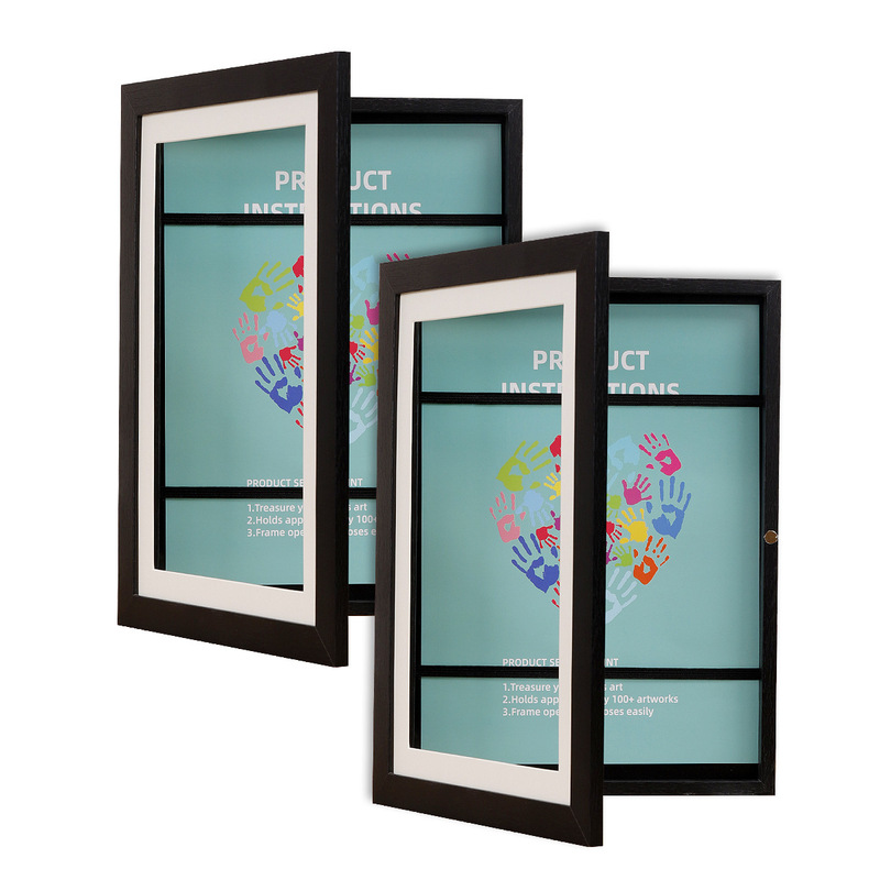 Cross-Border Popular Amazon Wooden Flip-Top Photo Frame Table A4 Double Magnet Kidsren's Art Picture Frame Oil Painting Photo Frame