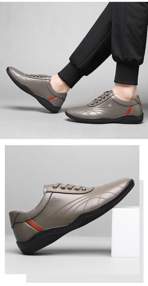 Giày thể thao nam da bò thoáng khí, giày lười đa năng phong cách casual, đế cao 2,5 cm — GX2385 màu trắng, GX2385 màu xám, GX2385 màu đen chi tiết 24